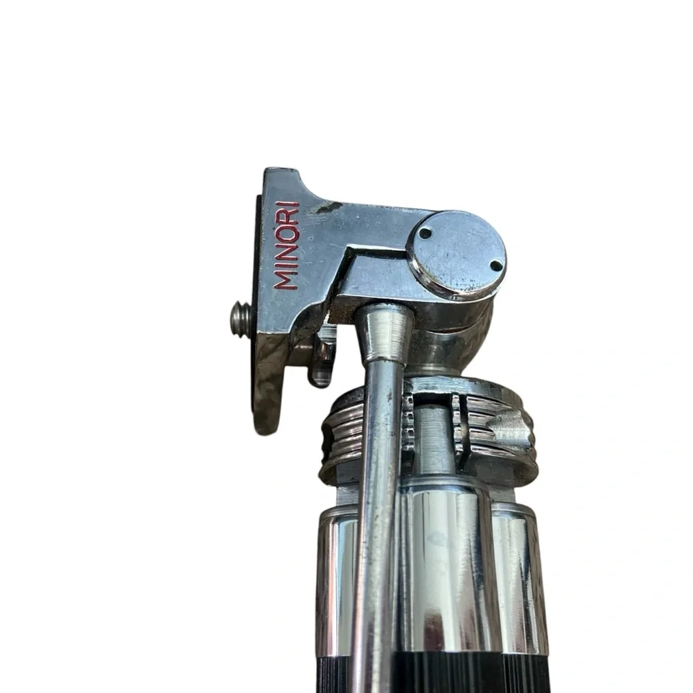 Vintage Minori Cine Camera 6 Section Tripod Rokuwa Co Camera Stand Black Gold
